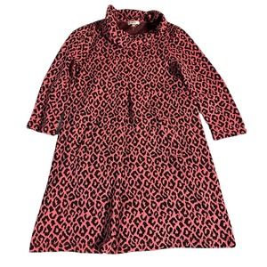 tyler Böe Cowl Neck Leopard Print Kim Dress | Pink & Black | Size Small